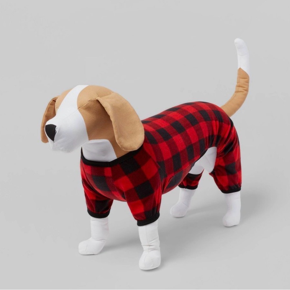 Wondershop Red & Black Buffalo Plaid Dog Pajamas xl